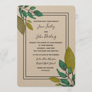 Invitation Feuille verte