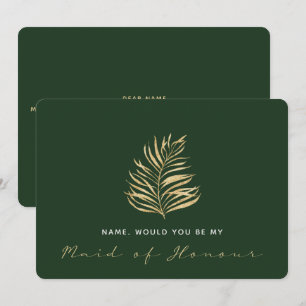 Invitation Feuille verte, Serez-vous ma femme d'honneur ?