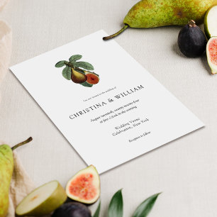 Invitation Feuille Vintage de fig rustique minimale