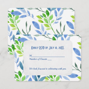 Invitation Feuilles aquarelles abstraites RSVP