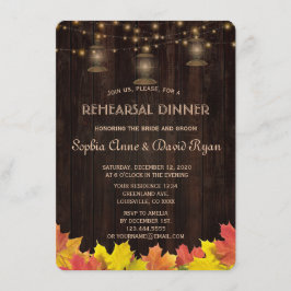 Invitation Feuilles automnales Bois Vieux lanternes RÉPÉTITIO