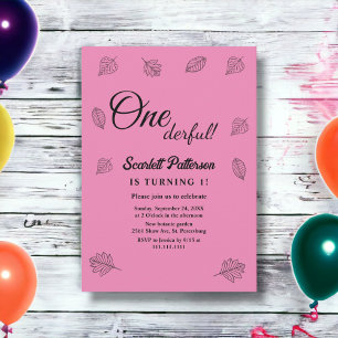 Invitation Feuilles automnales rose rousse Rustique Automne 1