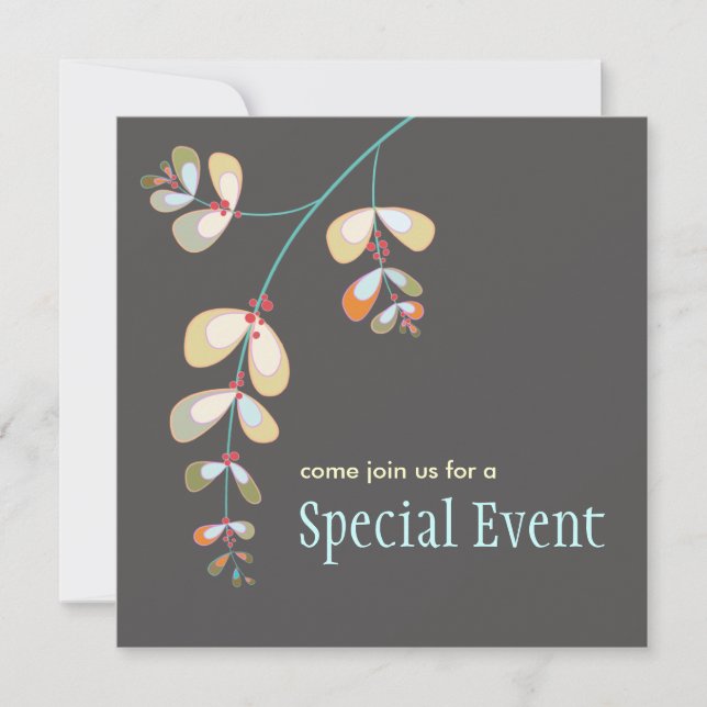 Invitation Feuilles Bijou (Devant)
