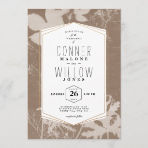Invitation Feuilles Brown rustiques, automne, automne