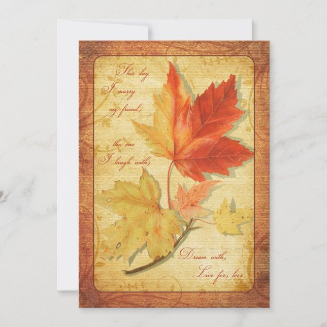 Invitation Feuilles d'automne (Devant)