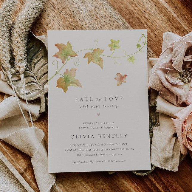 Invitation Feuilles d'automne Baby shower d'automne moderne (Créateur téléchargé)