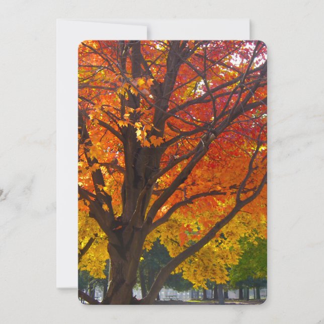 Invitation Feuilles d'automne d'orange jaune (Devant)