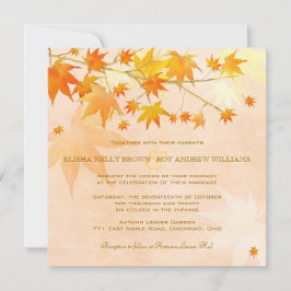 Invitation Feuilles d'automne enchantées Mariage rural