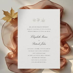 Invitation Feuilles d'automne Formel Moderne Classique Crème