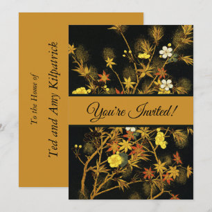 Invitation Feuilles d'automne japonaises Antique botanique