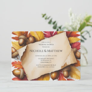 Invitation Feuilles d'automne & Mariage Champêtre de Fiançail