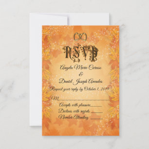 Invitation Feuilles d'automne Mariage de automne RSVP