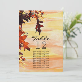 Invitation Feuilles d'automne Orange Yellow Swirl Numéro de t
