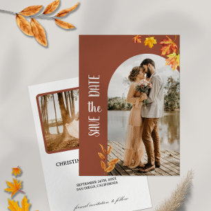 Invitation Feuilles d'automne, Photo, Minimaliste Enregistrer