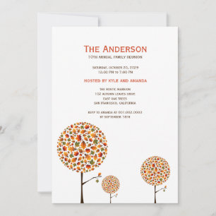 Invitation Feuilles d'automne Pop Tree Famille Réunion Invita