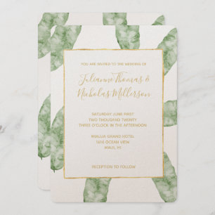 Invitation Feuilles de bananes tropicales
