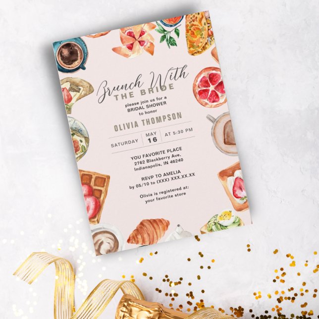 Invitation Feuilles de brunch pour mariées (Créateur téléchargé)