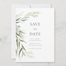 Feuilles de gomme d'eucalyptus Save the Date
