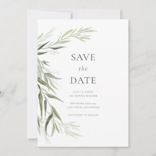 Invitation Feuilles de gomme d'eucalyptus Save the Date
