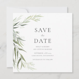 Invitation Feuilles de gomme d'eucalyptus Save the Date