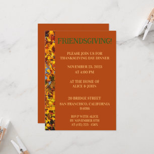 Invitation Feuilles de l'acajou Thanksgiving Friends
