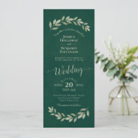Feuilles de laurier d'aquarelle sur Mariage vert E