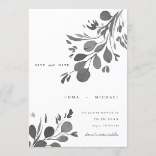 Invitation Feuilles de l'Eucalyptus Aquarelle Enregistrer la 