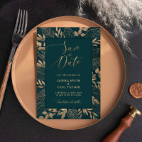 Feuilles de liage d'or Enregistrer la date Invitat