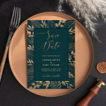 Feuilles de liage d'or Enregistrer la date Invitat