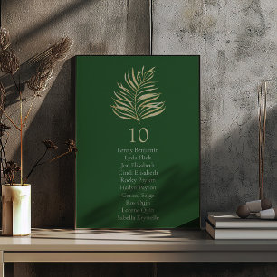 Invitation Feuilles de palmier d'effet or Tableau Numéro de s