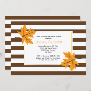 Invitation Feuilles d'érable et rayures mariage de automne do