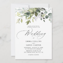Feuilles d'eucalyptus à l'aquarelle pour mariage v
