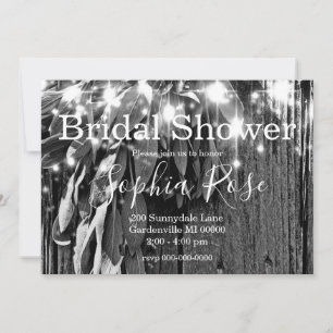Invitation Feuilles d'herbe botanique boho bois de grange rus