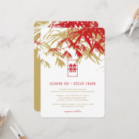 Feuilles en bambou rouge double Xi Mariage chinois