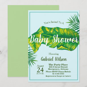 Invitation Feuilles et palmiers bananiers à l'élégance tropic