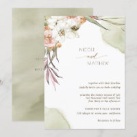 Feuilles floraux de palmiers, vert et Mariage de p