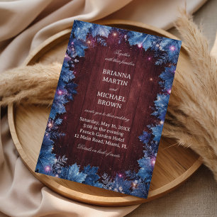 Invitation Feuilles givrées scintillantes autour