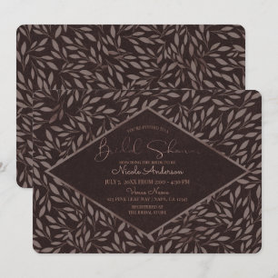 Invitation Feuilles Mauves au Chocolat Baby Shower Botanique 