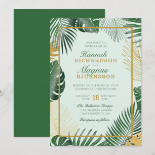 Invitation Feuilles tropicaux de la forêt moderne Mariage mod