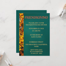 Feuilles Turquoises sombres Thanksgiving Friends
