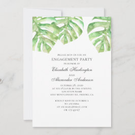 Invitation Feuilles verts exotiques. Partie de fiançailles tr
