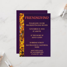 Feuilles violets foncés Thanksgiving Friends
