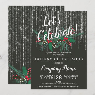 Invitation Feux à cordes de Noël de l'entreprise