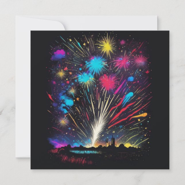 Invitation Feux d'artifice | Fête de l'Indépendance du 4 juil (Devant)