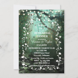 Invitation Feux de forêt enchantés Dîner de répétition rustiq