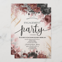 Invitation Fiançailles d'aquarelle d'automne