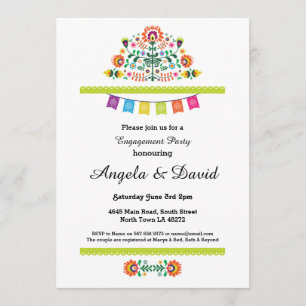 Invitation Fiançailles de Fiesta Mexique Motif Mariage invite