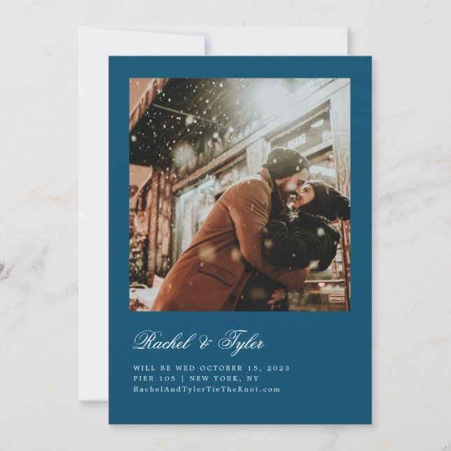 Invitation Fiançailles de légende officiel Enregistrer la dat (Devant)