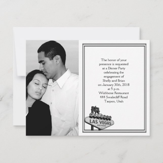 Invitation Fiançailles de mariage de destination de Las Vegas (Devant)