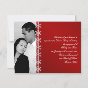 Invitation Fiançailles de mariage d'hiver du Faucon rouge bla
